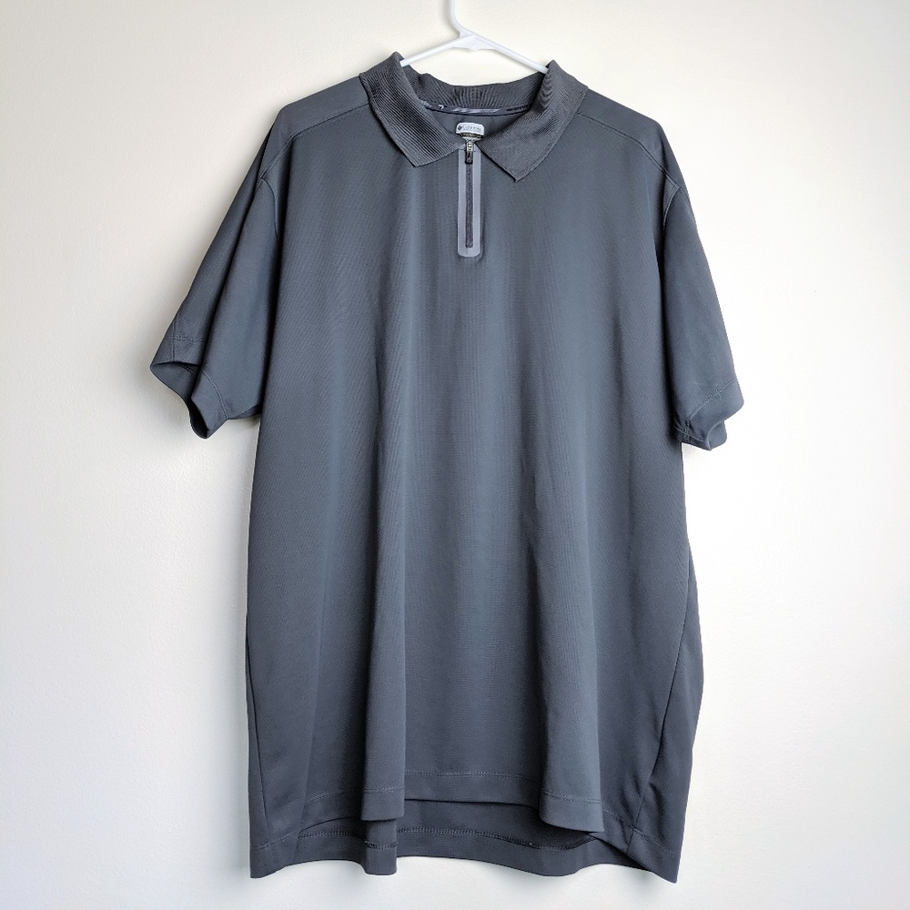 Columbia Titanium Quarter Zip Collared Shirt Gray